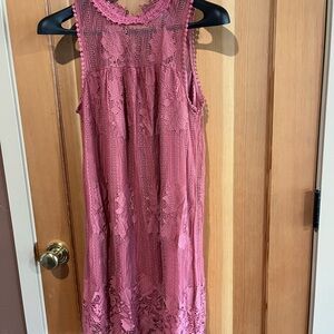 No Boundaries Pink Lace Dress